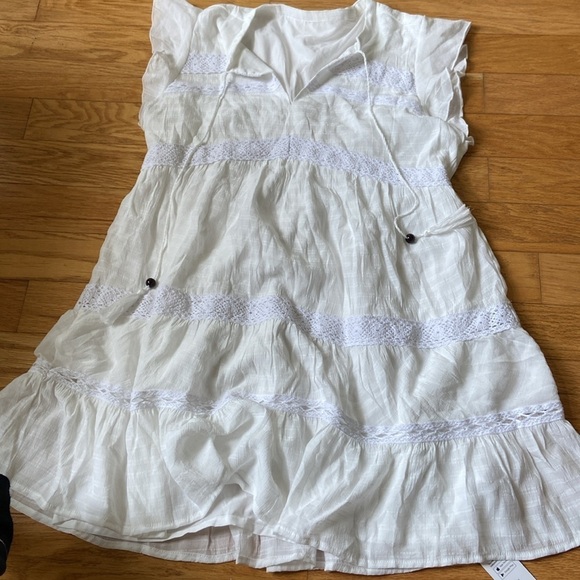 Women's White Split Neck Tassel Tie Lace
Mini Dress - new - Picture 8 of 10